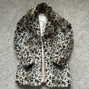 Abercrombie & Fitch Leopard Print Teddy Jacket